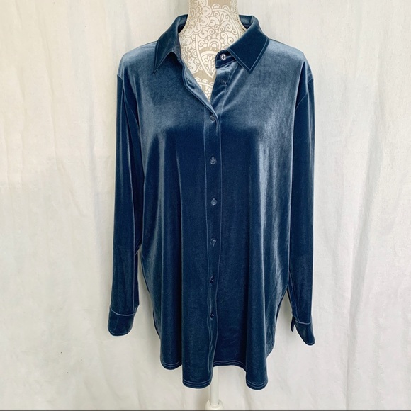 Soft Surroundings Tops - Soft Surroundings // NWT Blue The Velvet Shirt XL